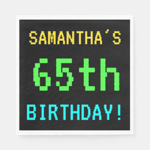 Fun Vintage/Retro Video Game Look 65th Birthday Napkin