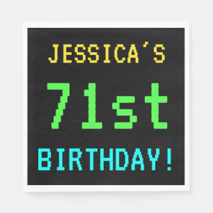Fun Vintage/Retro Video Game Look 71st Birthday Napkin