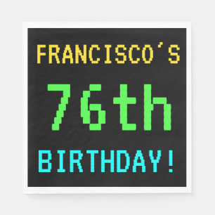 Fun Vintage/Retro Video Game Look 76th Birthday Napkin