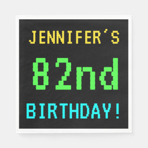 Fun Vintage/Retro Video Game Look 82nd Birthday Napkin