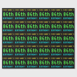 Fun Vintage/Retro Video Game Look 86th Birthday Wrapping Paper