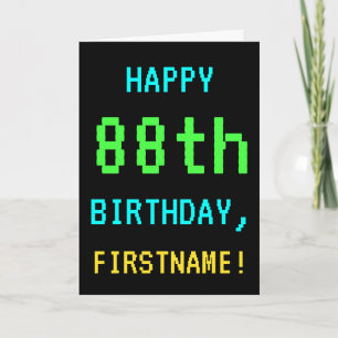 Fun Vintage/Retro Video Game Look 88th Birthday Card