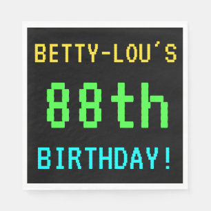 Fun Vintage/Retro Video Game Look 88th Birthday Napkin