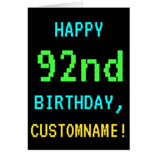 Fun Vintage/Retro Video Game Look 92nd Birthday