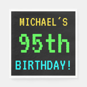 Fun Vintage/Retro Video Game Look 95th Birthday Napkin