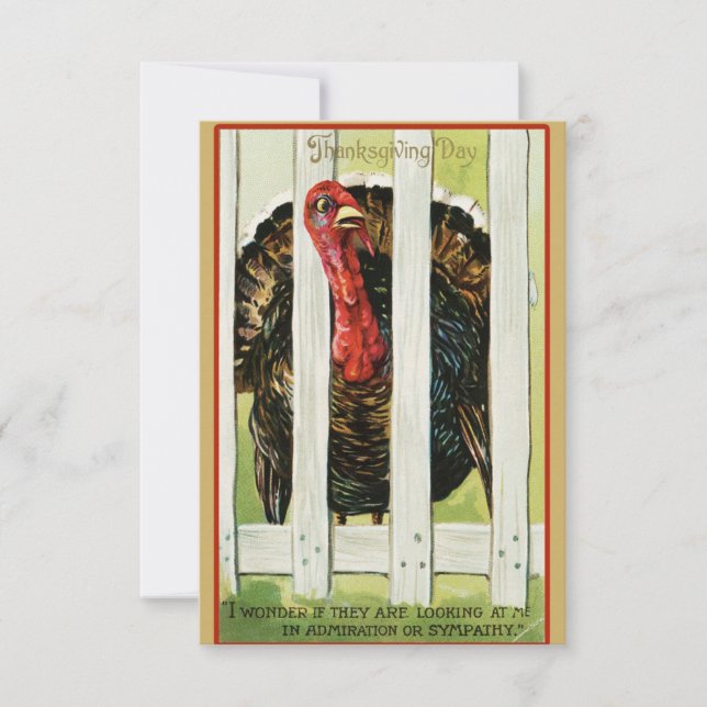Fun Vintage Thanksgiving Turkey Friendsgiving Invitation (Front)