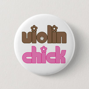 Fun Violin Chick Button