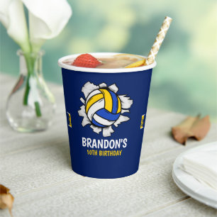 Fun Volleyball Boy Birthday Paper Cups