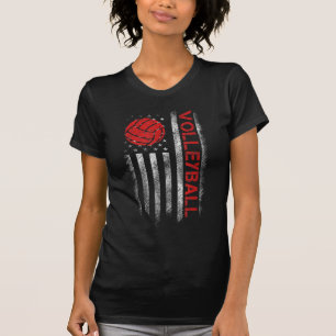 Fun Volleyball Design For Men Women USA Patriotic T-Shirt