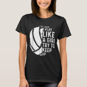 Fun Volleyball Design Girls Women Youth Teen Sport T-Shirt