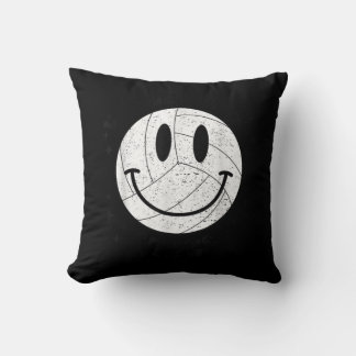 Fun Volleyball Mom Volleyball Vibes Smile Face Me Throw Pillow