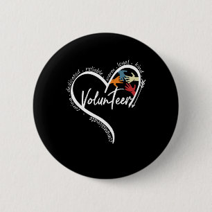 Fun Volunteer Graphic Tees Tops Back To School Art 2 Inch Round Button
