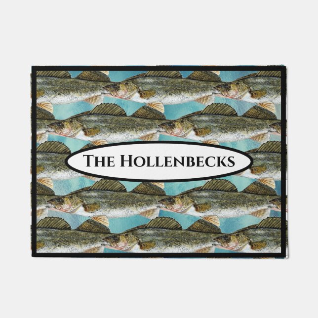 Fun Walleye Pike Fish Pattern Doormat (Front)