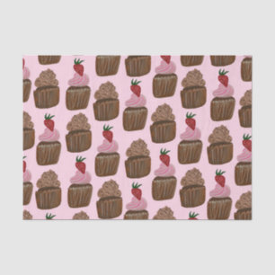 Fun Watercolor Chocolate Cupcakes Gift Tissue Paper