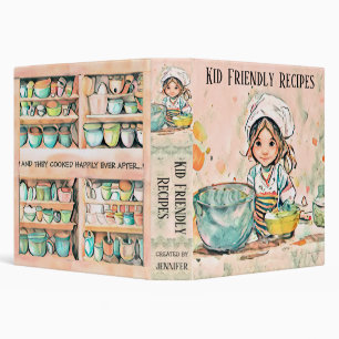 Fun Watercolor Kids Cookbook Binder