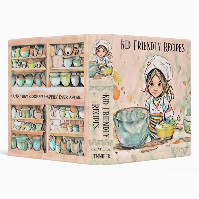 Fun Watercolor Kids Cookbook Binder (Background)