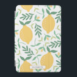Fun Watercolor Lemon Print Pattern iPad Mini Cover<br><div class="desc">This trendy iPad cover features a watercolor lemon pattern great for summer time or happy back to school vibes. Click "Personalize" to add your name or text. Click "Click to customize further" to change font style,  size or colour.</div>
