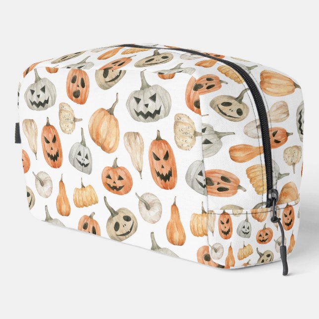 Fun Watercolor Pumpkin Pattern Dopp Kit (Right Corner)