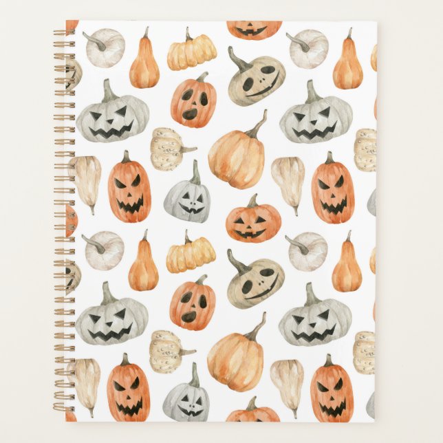 Fun Watercolor Pumpkin Pattern Planner (Front)