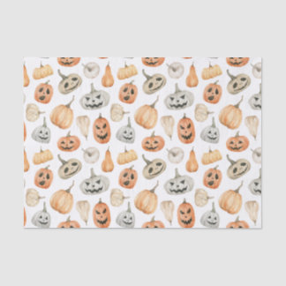 Fun Watercolor Pumpkin Pattern Tissue Paper
