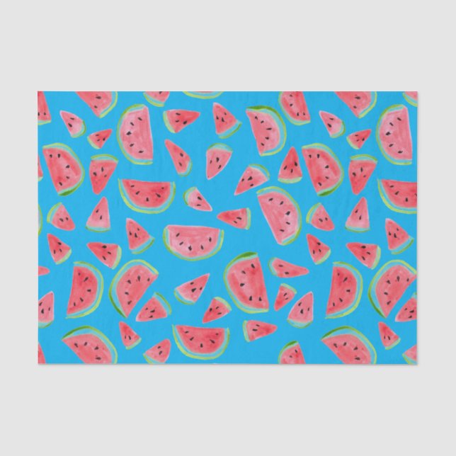 Fun Watercolor Watermelon Gift Tissue Paper (Front)