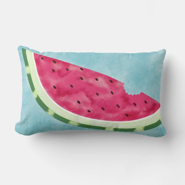 Fun watercolor Watermelon slice lumbar Lumbar Pillow (Front)