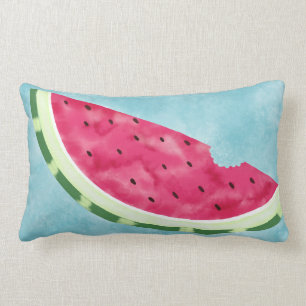 Fun watercolor Watermelon slice lumbar Pillow