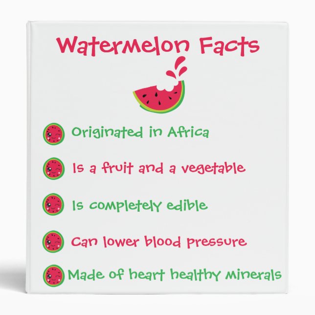 Fun Watermelon Facts Binder (Front)