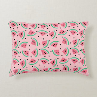 Fun Watermelon Slice Pattern Summer Vibes Accent Pillow