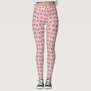 Fun Watermelon Slice Pattern Summer Vibes Leggings