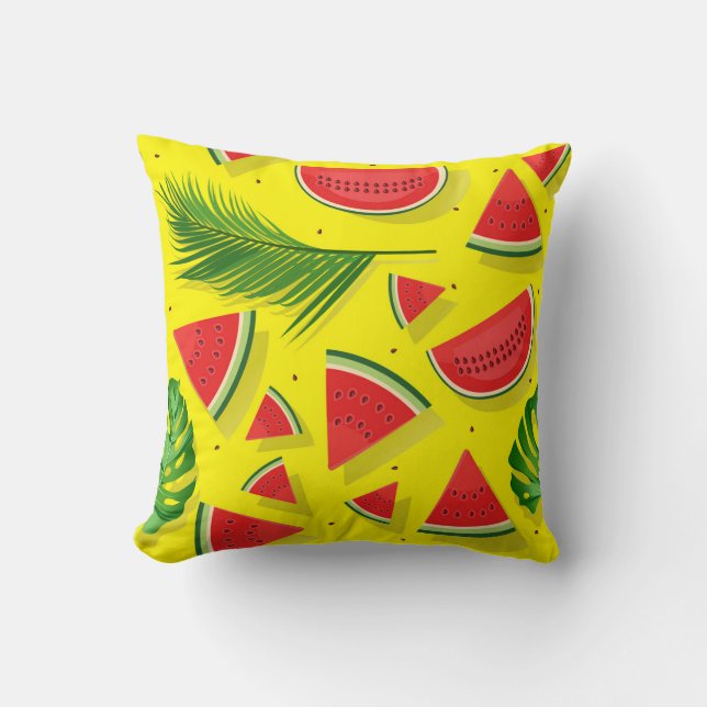 Fun Watermelon throw pillow/cushion sunshine vibes Throw Pillow (Front)