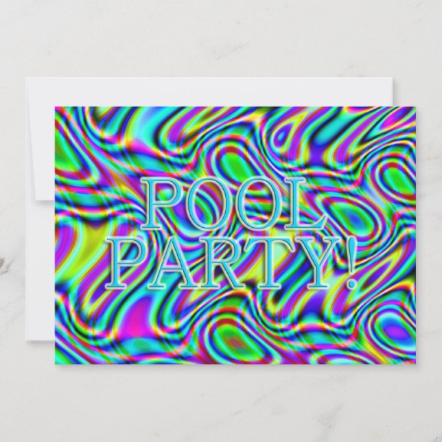 Fun & Wavy Pool Party! Invitation (Front)