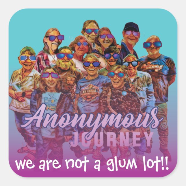 fun we are not a glum lot slogan sticker square26c (Front)