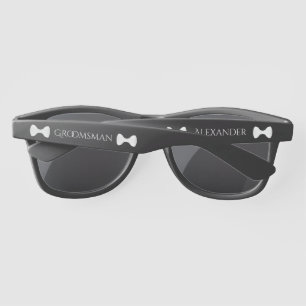 Fun Wedding Groomsman Bow Tie Personalized Sunglasses