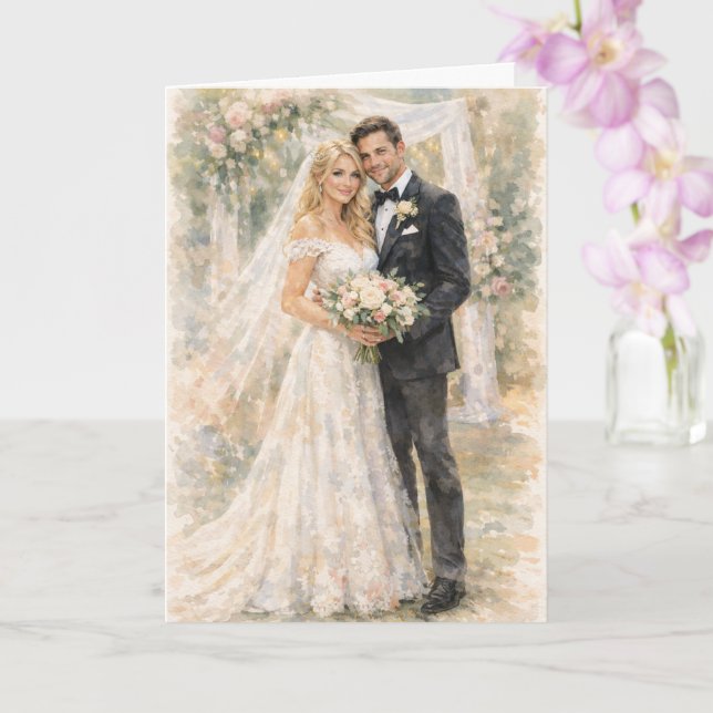 Fun Wedding Prayer Inspired by Ezekiel 25:17 Card (Orchid)