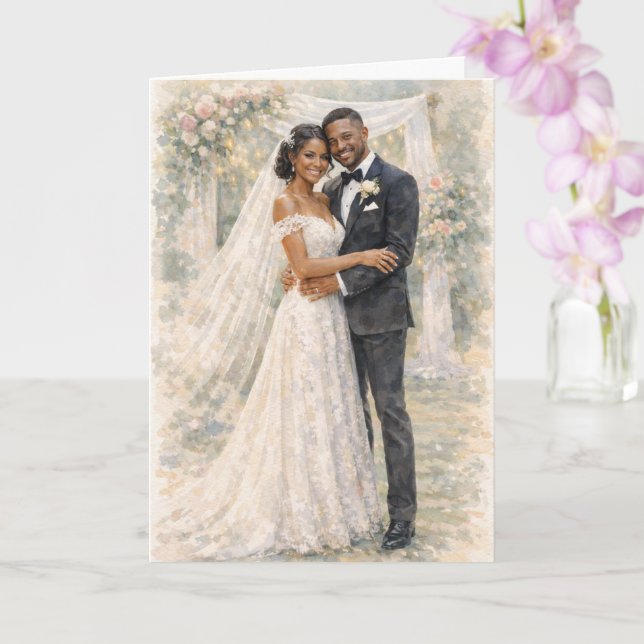 Fun Wedding Prayer Inspired by Ezekiel 25:17 Card (Orchid)