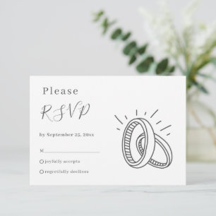 Fun wedding rings RSVP card