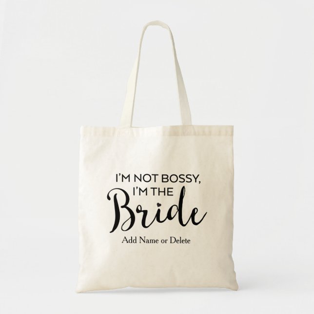 Fun Wedding Tote Bag-Bossy Bride-Canvas Budget (Front)