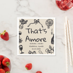 Fun Wedding ,Whimsical Font & Italian Vibes Napkin