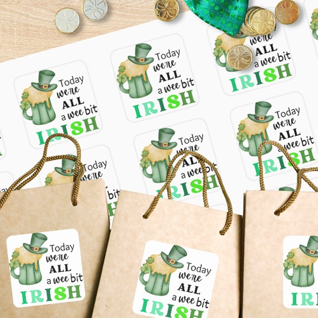 Fun Wee Bit Irish Square Stickers (Creator Uploaded)