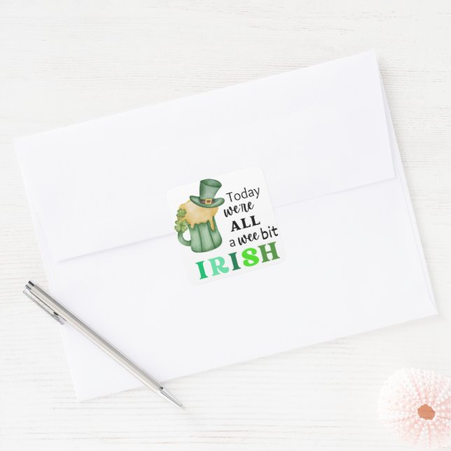 Fun Wee Bit Irish Square Stickers (Envelope)