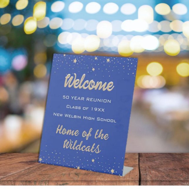  Fun Welcome! Confetti Class Reunion  Pedestal Sign (Creator Uploaded)