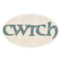 Fun Welsh Cwtch Stickers, Paisley Pattern