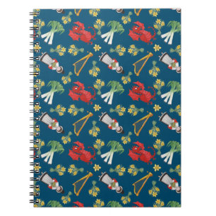Fun Welsh Emblems on Blue Spiral Notebook