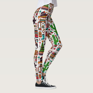 Fun Western Pattern Christmas Leggings