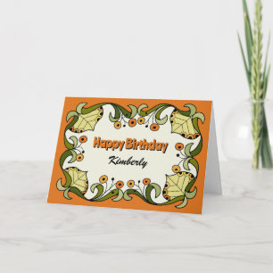 Fun whimsical autumn flower power CC0261 Birthday  Card