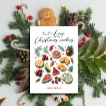 Fun Whimsical Red Green Christmas Baked Watercolor Holiday Card<br><div class="desc">Send warm holiday wishes with this adorable and whimsical Christmas card featuring a simple, yet festive watercolor design. It showcases colourful homemade baked goods cookies in red, green and orange, winter fruits, and a customizable modern handwritten script paired with clean, minimalist typography. The heartfelt message reads, "All you need is...</div>