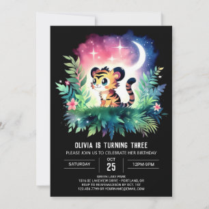 Fun Whimsical Tiger Birthday  Invitation
