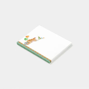 Fun whimsy rhino on a unicycle art post it notes