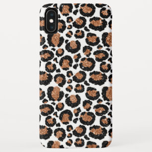 Fun White and Gold Foil Cheetah Pattern iPhone XS Max Case